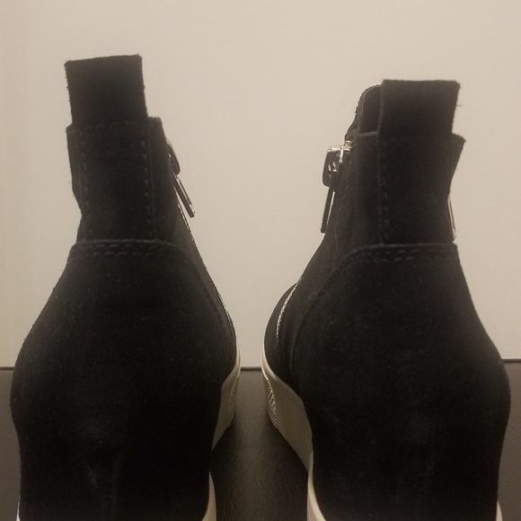 NEW Women's Black Suede Steve Madden Wedgie Sneakers, Size 9.5 - Picture 3 of 13